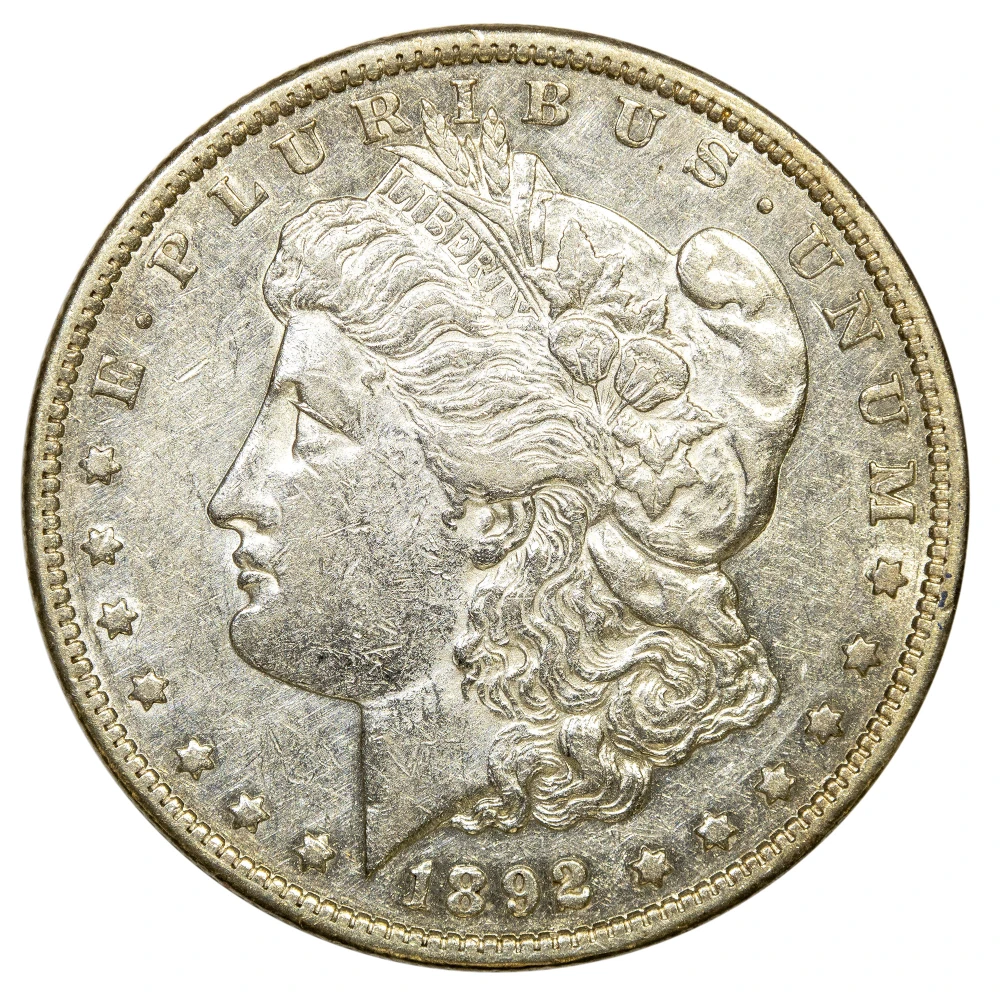 AU-50 Details 1892-CC Morgan Dollar
