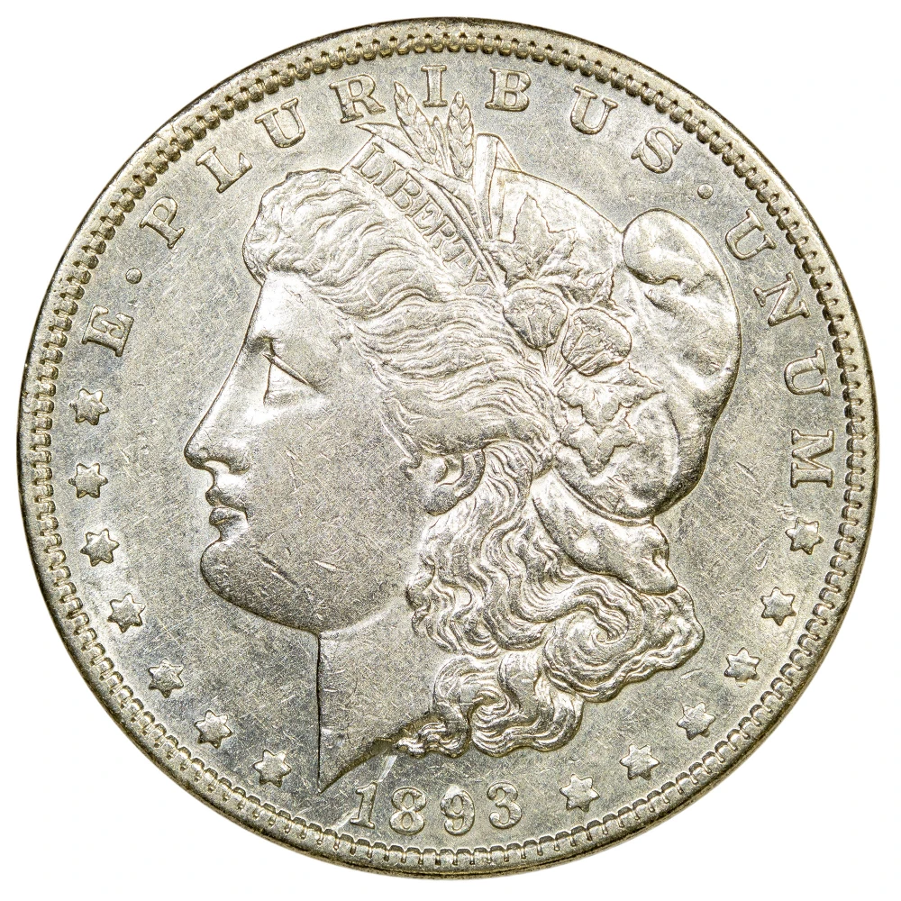 AU-50 1893 Morgan Dollar