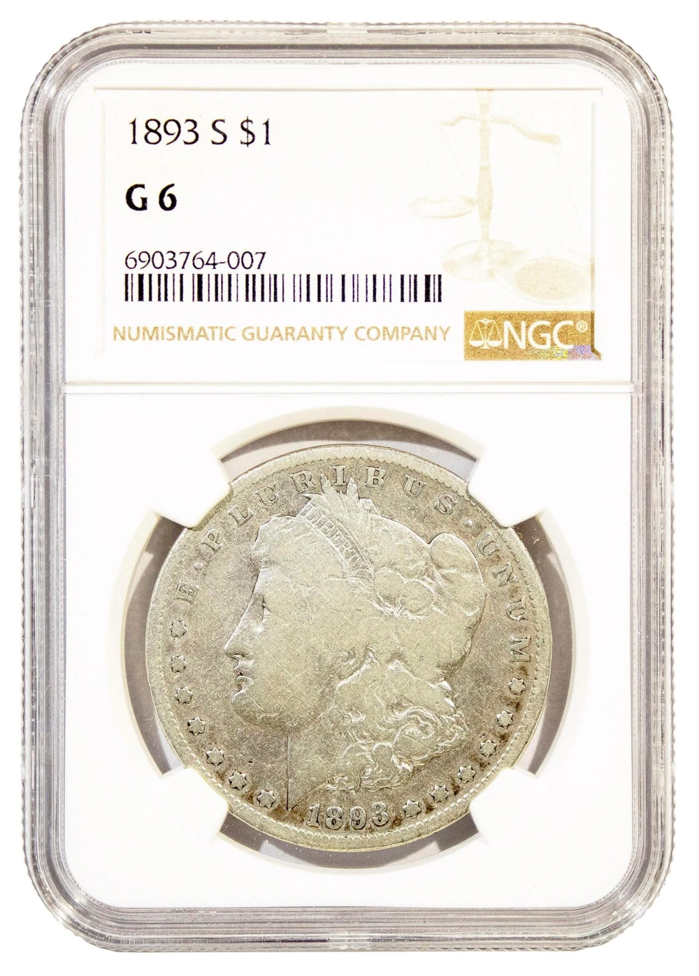 NGC G-6 1893-S Morgan Dollar