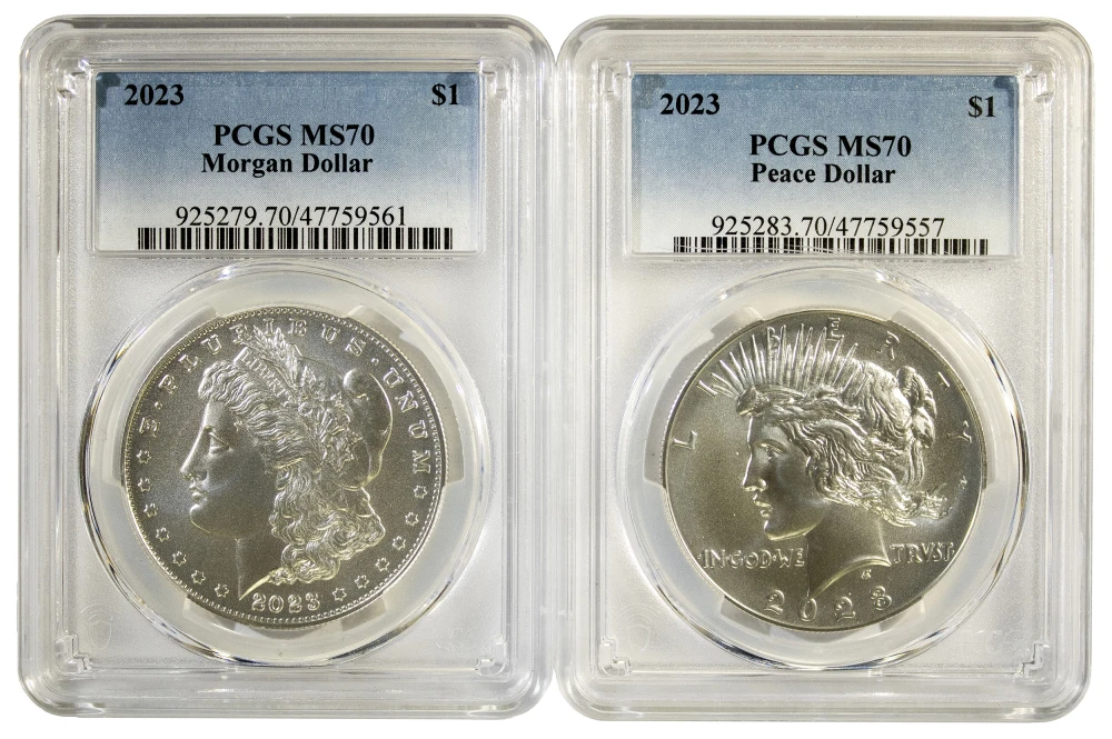 PCGS MS-70 2023 Morgan and Peace Dollars