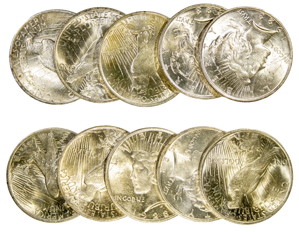 Half Roll Unc 1923 Peace Dollars