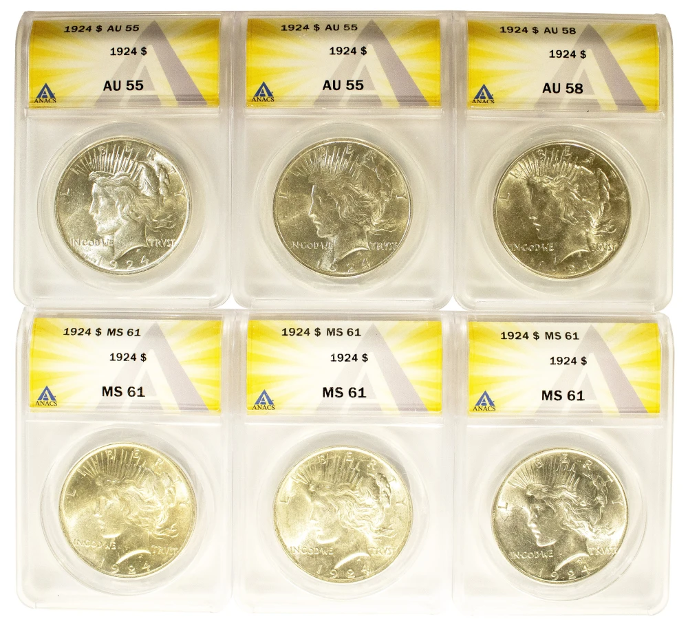 ANACS-Certified 1924 Peace $1 Group