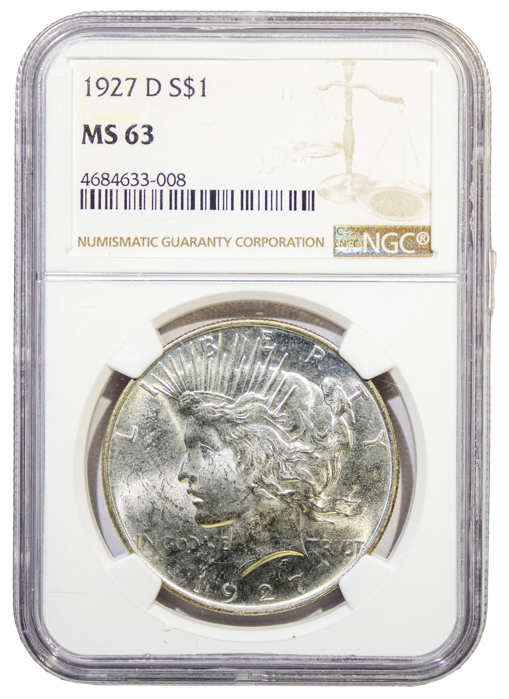 NGC MS-63 1927-D Peace $1