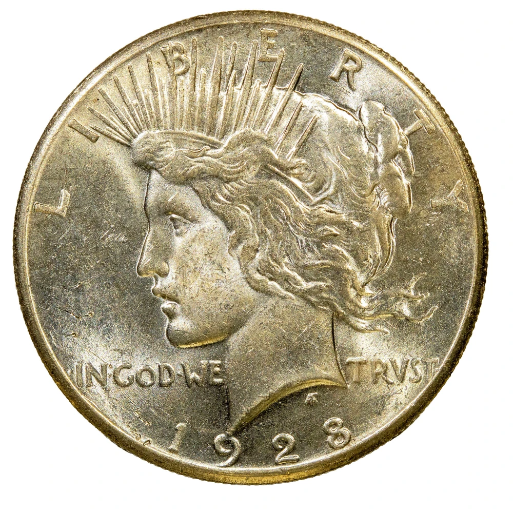 MS-60 or Finer Details 1928 Peace $1