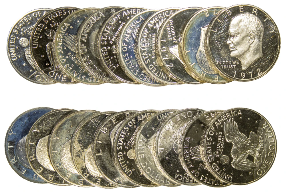 Roll Quantity Mixed Date Proof 40% Ike Dollars