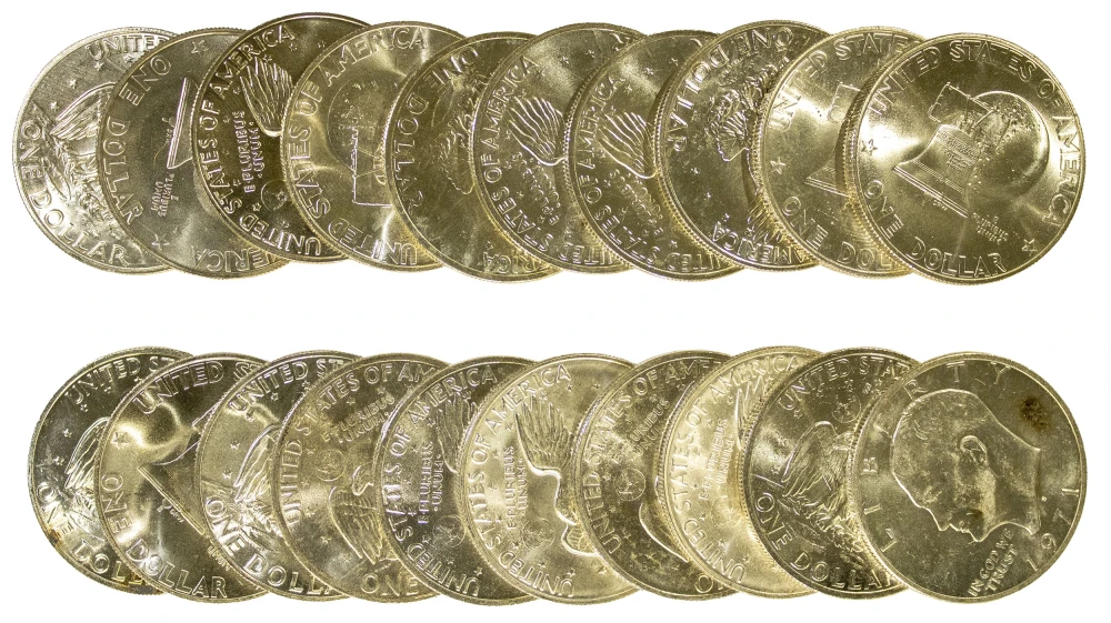 Roll Quantity Mixed Date Unc 40% Ike Dollars