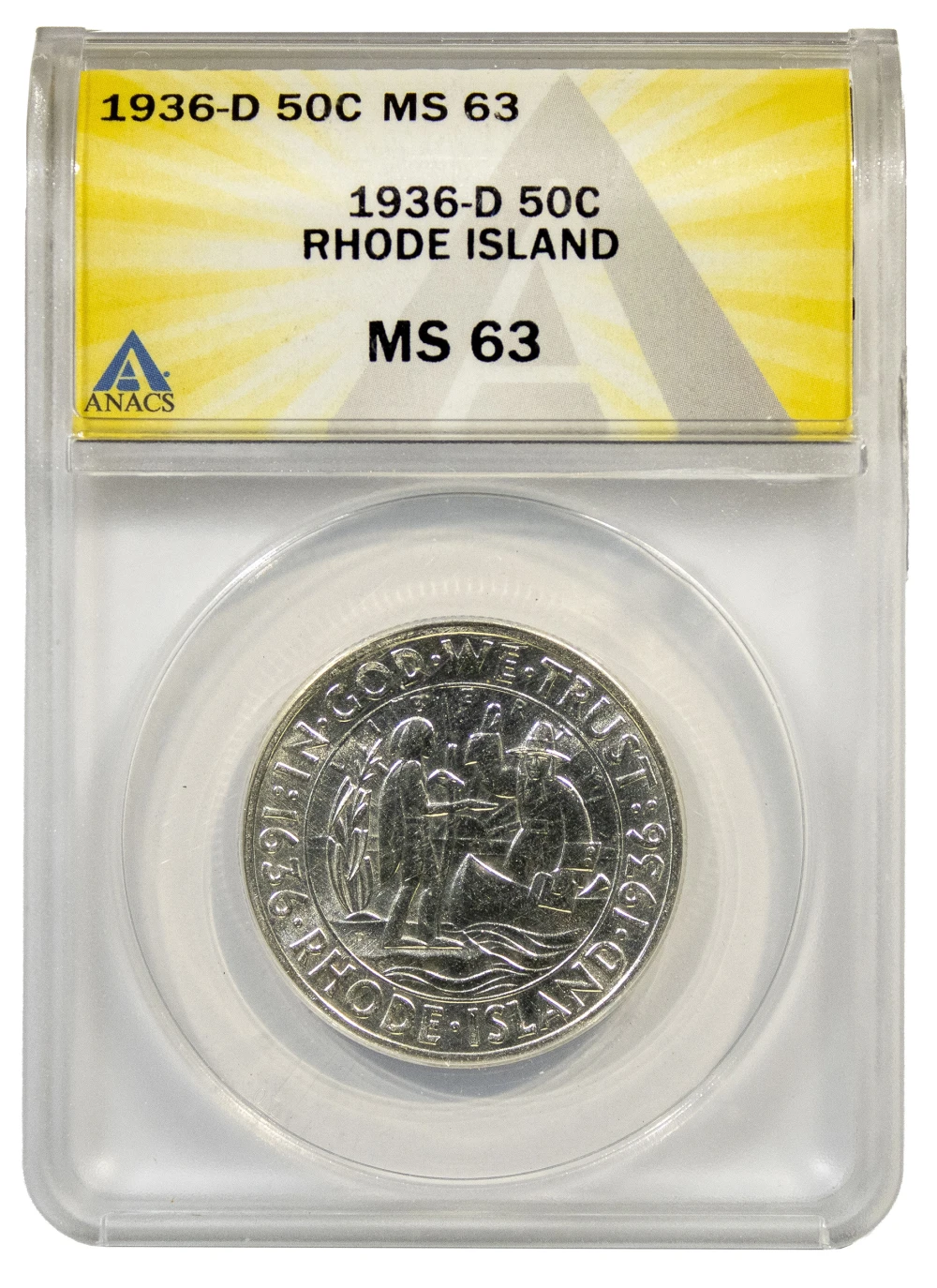 ANACS MS-63 1936-D Rhode Island Half Dollar