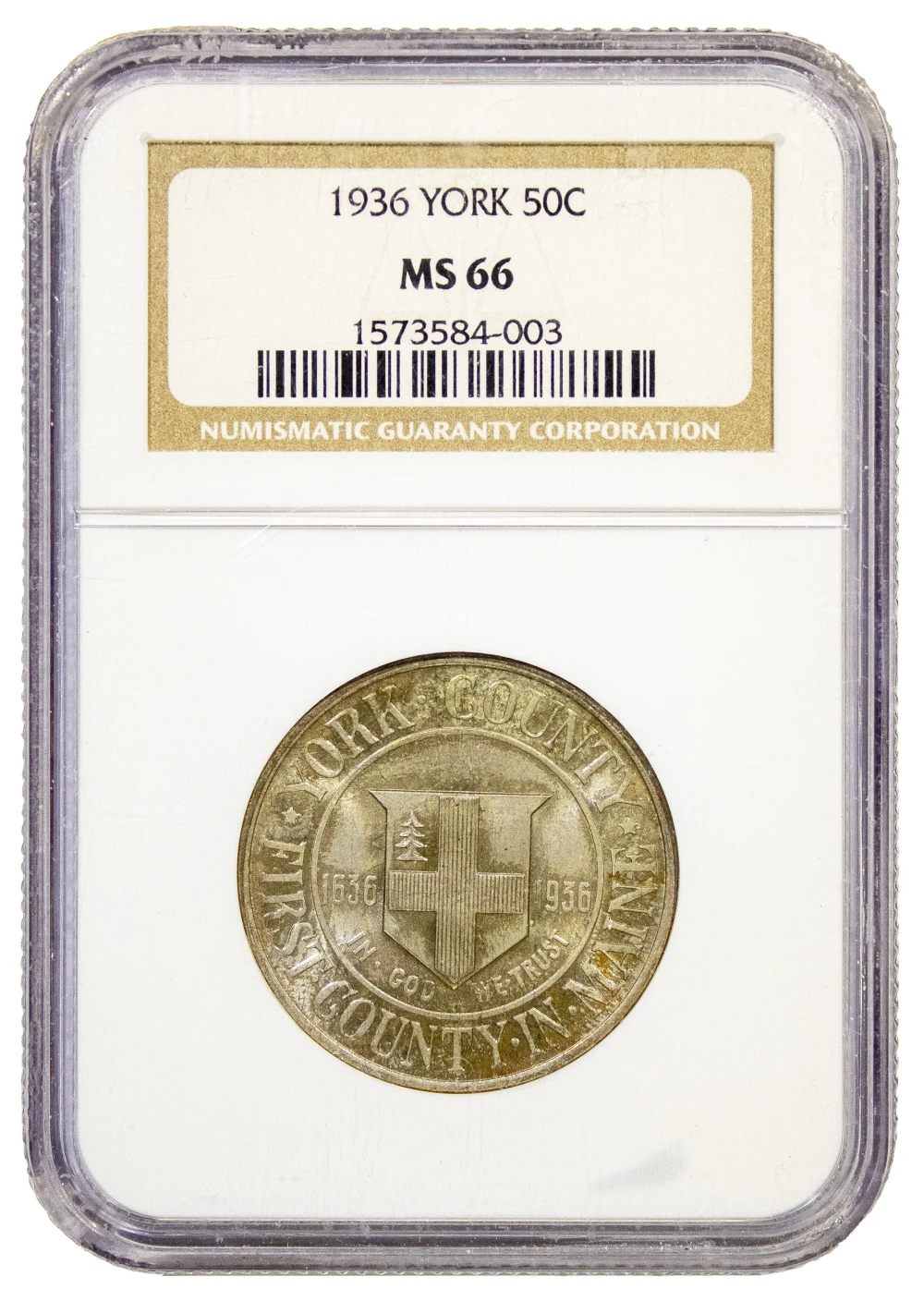 NGC MS-66 Toned 1936 York Half Dollar