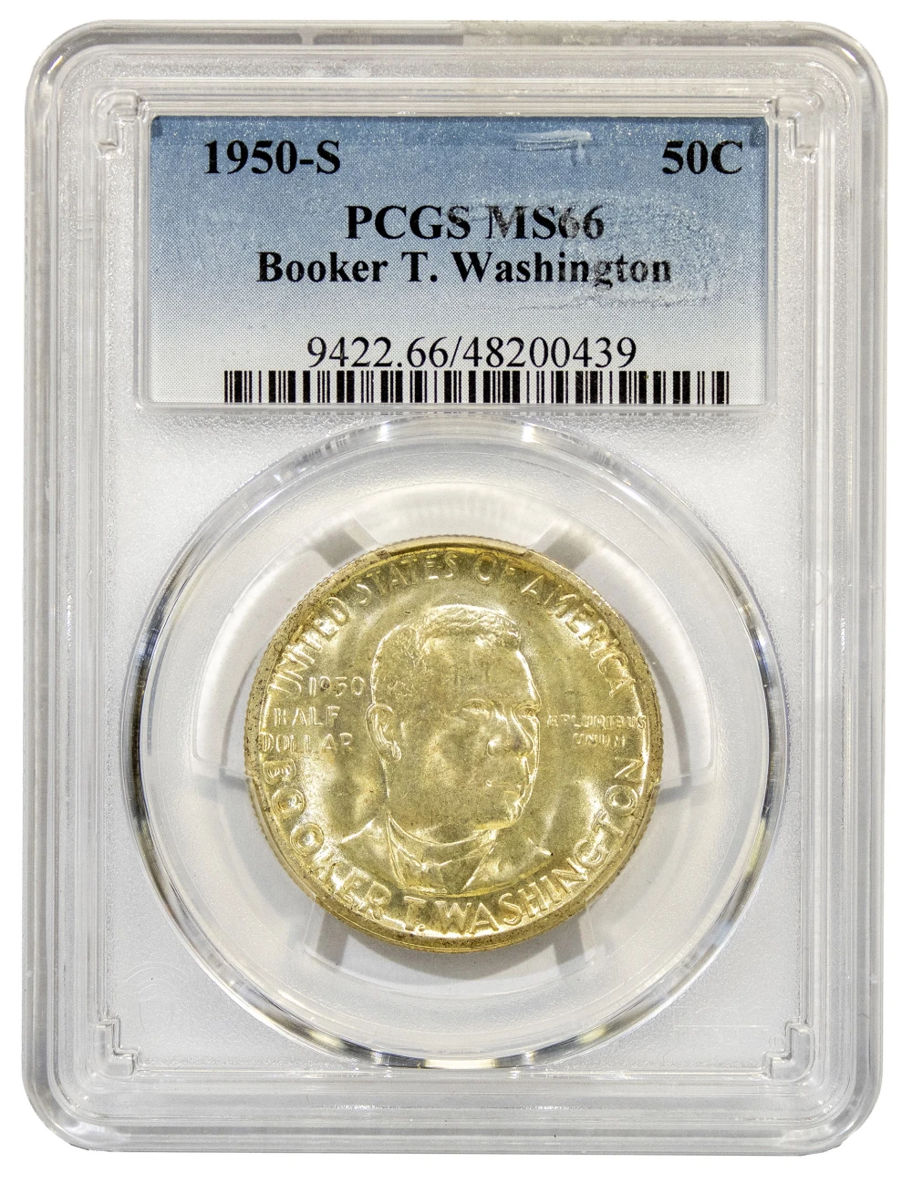 PCGS MS-66 1950-S B. T. Washington Half Dollar