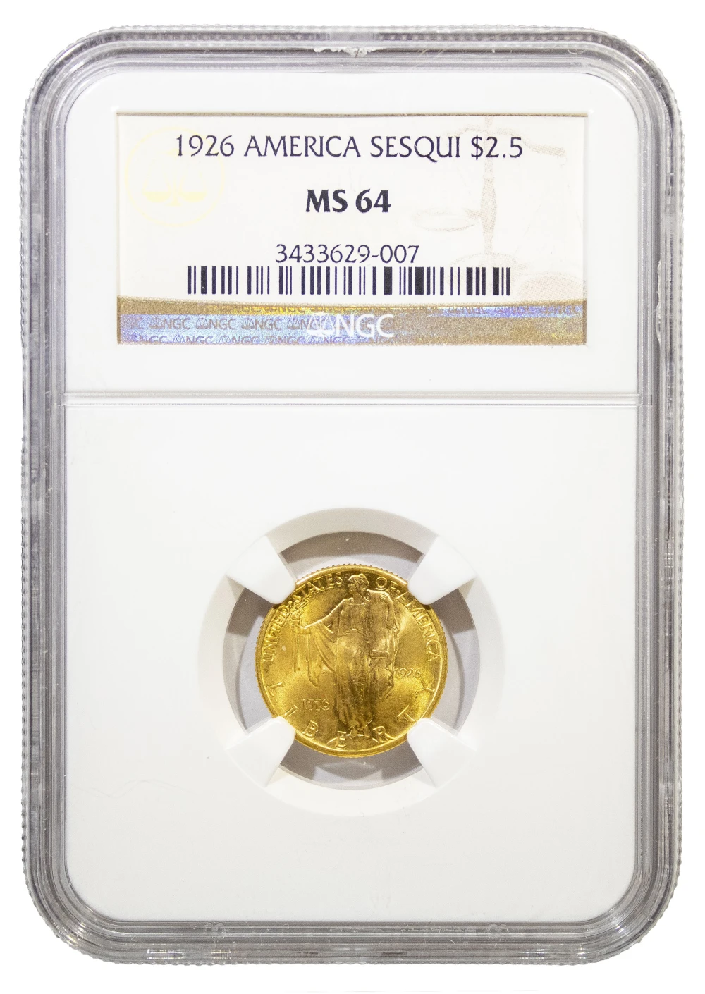 NGC MS-64 1926 Sesquicentennial Gold $2.50
