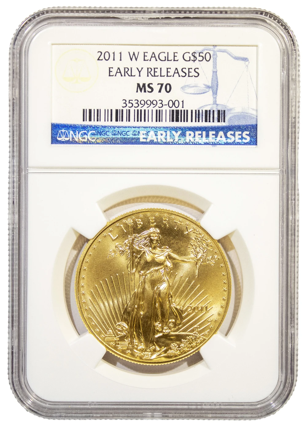 NGC MS-70 ER 2011-W $50 One Ounce Gold Eagle