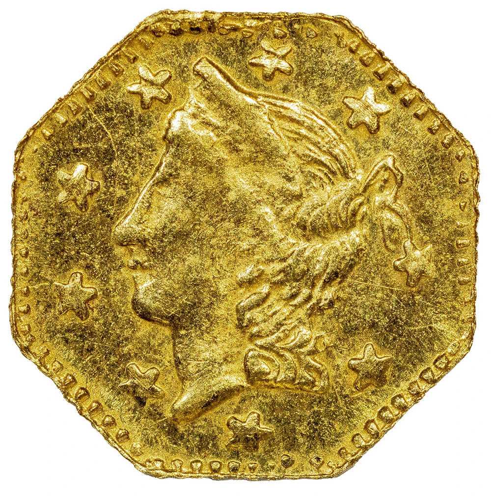Choice BU-63 1857 Kroll Restrike Fractional Gold