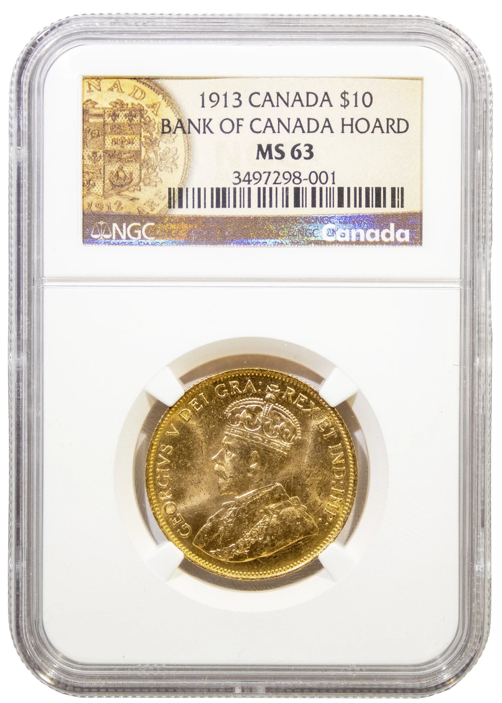 Canada. NGC MS-63 1913 Gold $10