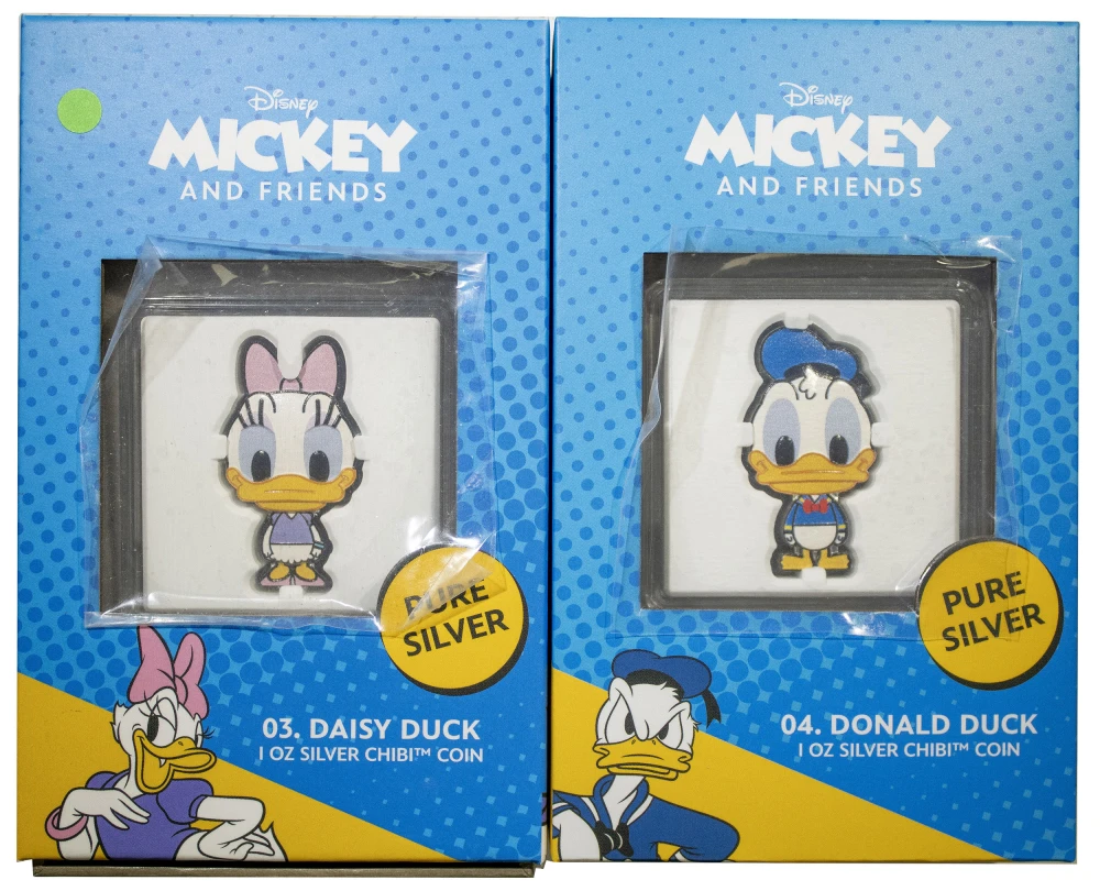 Niue. Donald & Daisy Duck 1 Ounce Silver