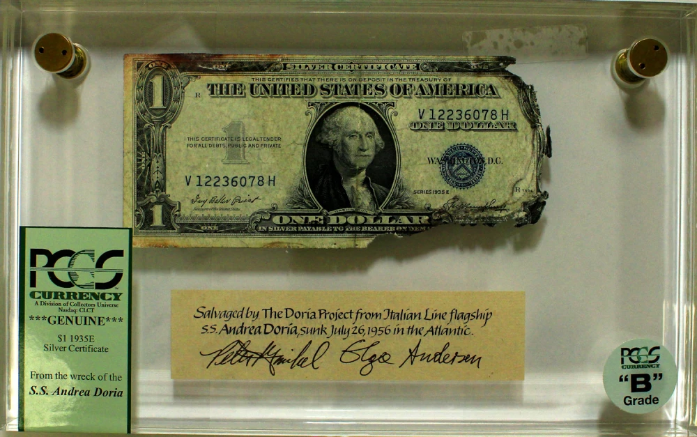 1935 $1 Recovered From The Andria Doria