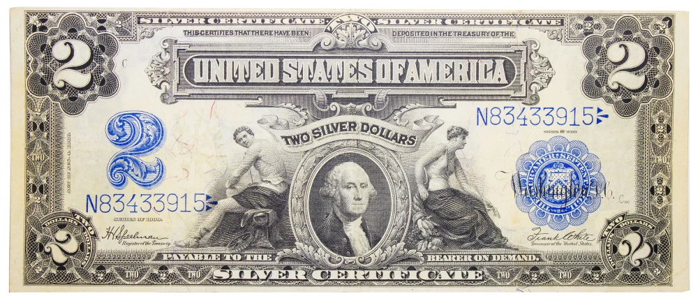 EF Series 1899 $2 Silver Certificate