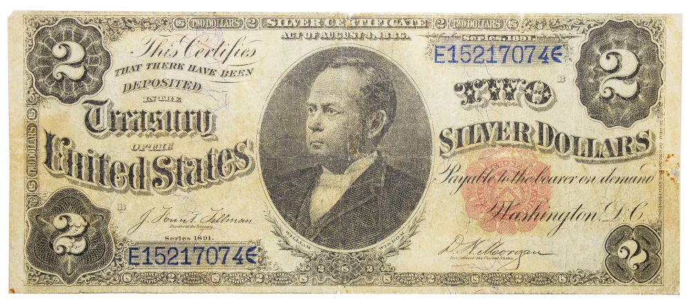 Fine or Better Series 1891 $2 Silver Certificate