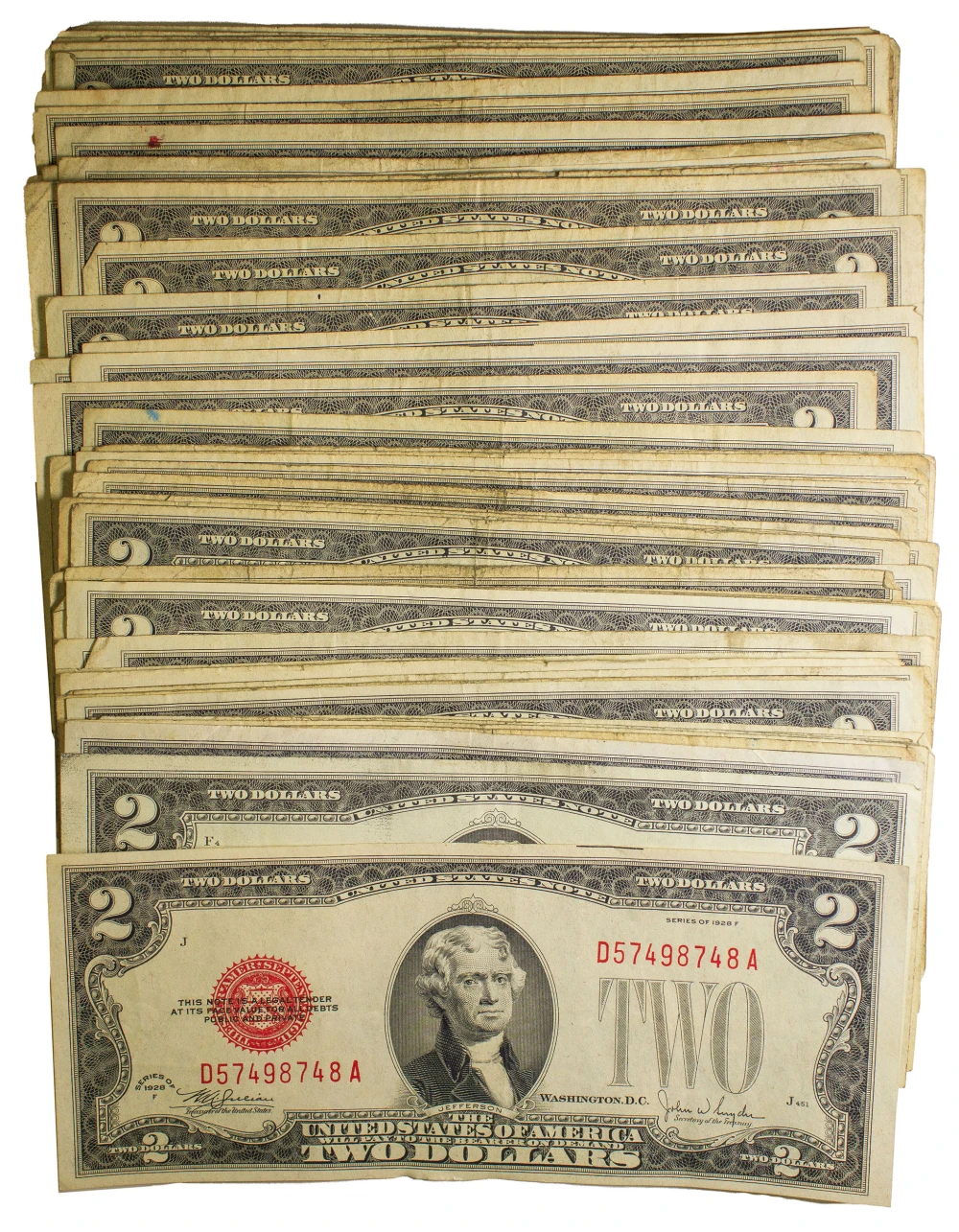 Hoardlet of Red Seal $2 Notes