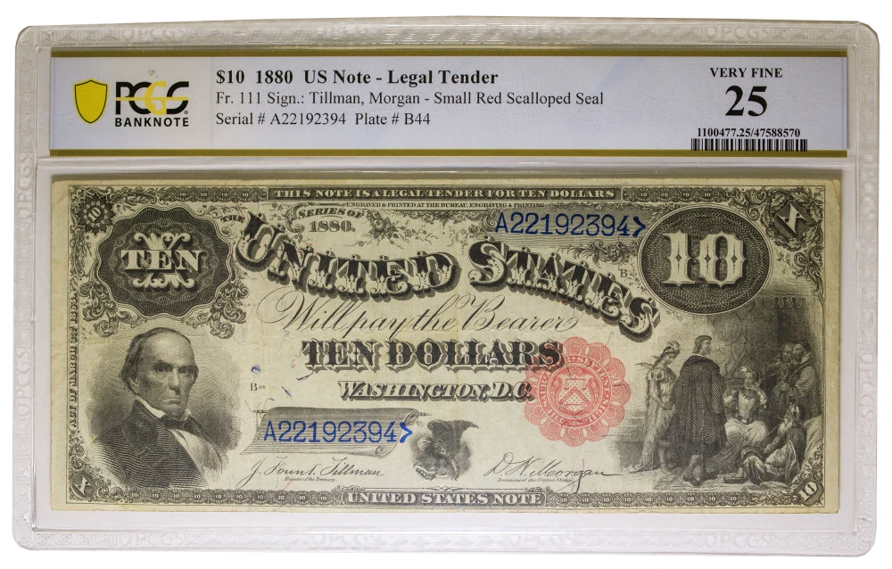 PCGS VF-25 Series 1880 $10 "Jackass" Note