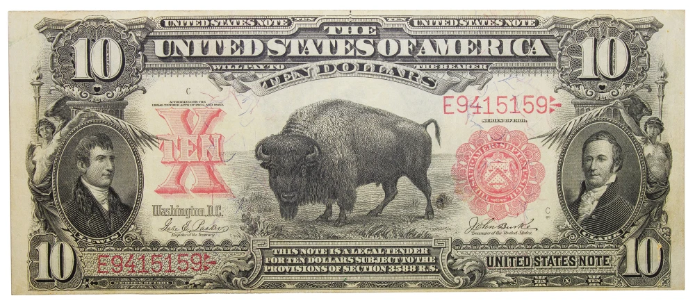 EF Series 1901 $10 Bison Note