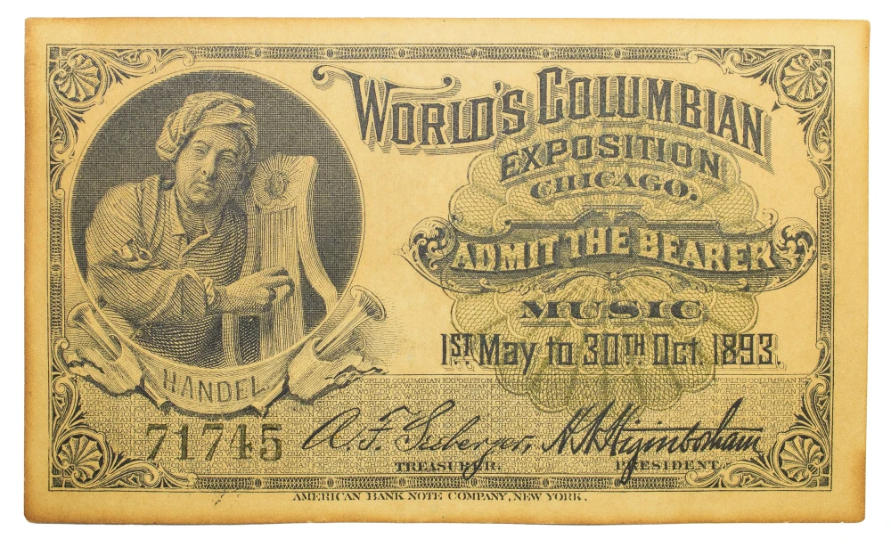 EF Columbian Expo Music Ticket Rarity