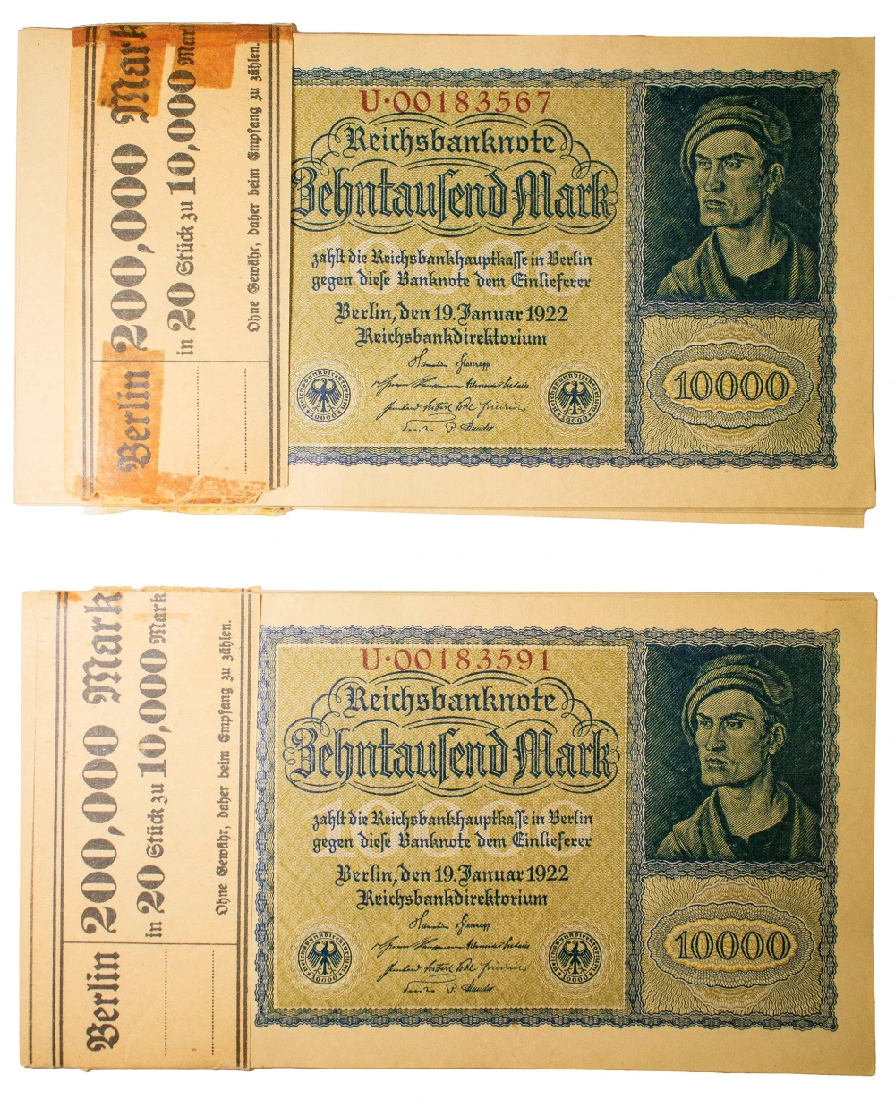 Germany. 2 Packs Of 1922 10,000 Mark Notes