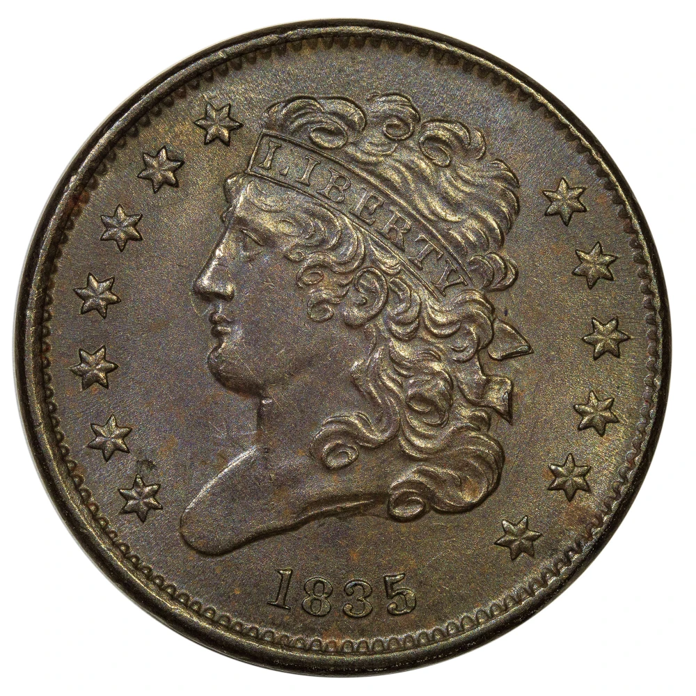 MS-62 BN 1835 Half Cent