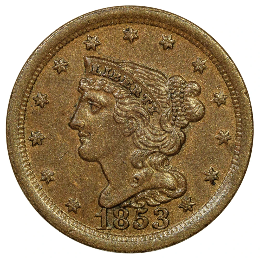 Choice AU-58 1853 Half Cent