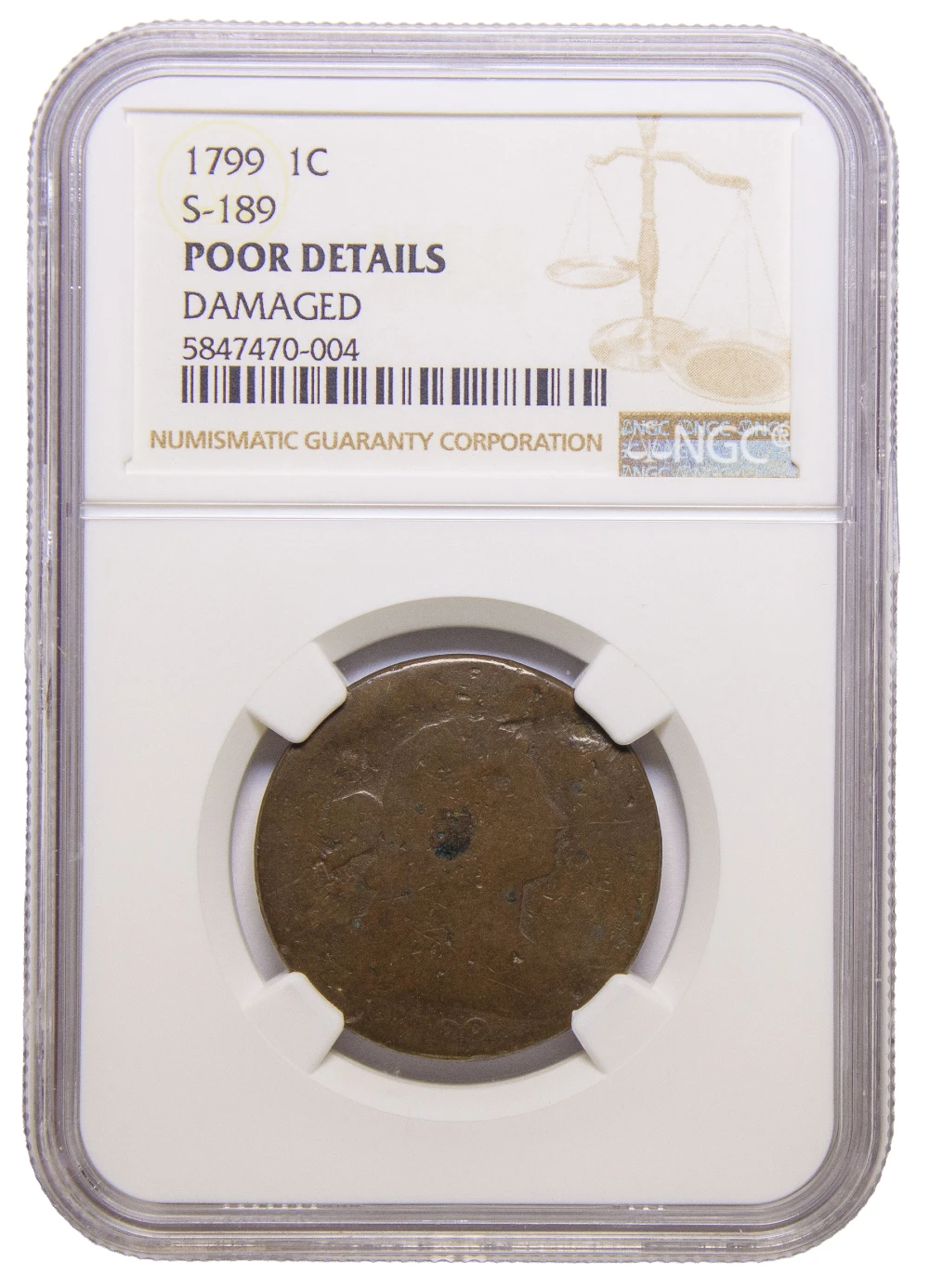 NGC Poor Details 1799 Cent Rarity