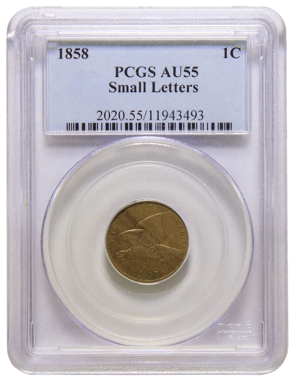 PCGS AU-55 1858 Flying Eagle Cent