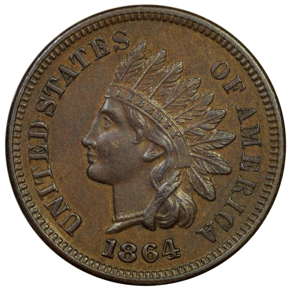 AU-50 1864-L Cent