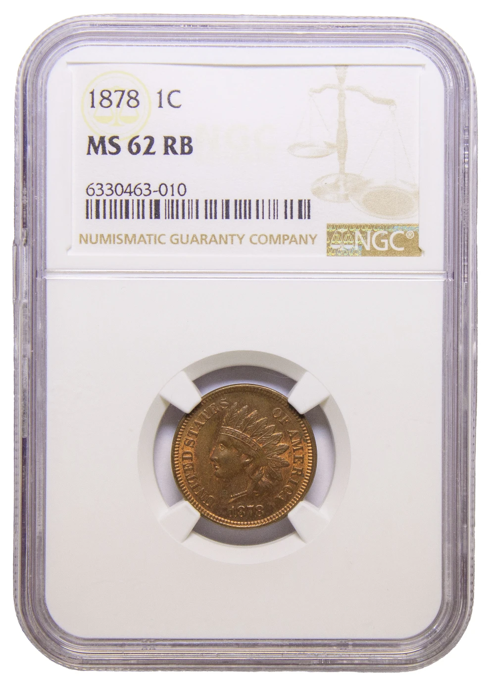NGC MS-62 RB 1878 Cent