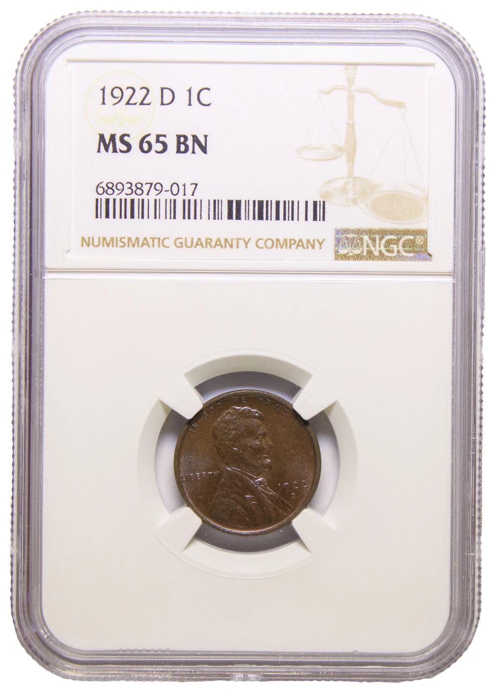 NGC MS-65 BN 1922-D Cent
