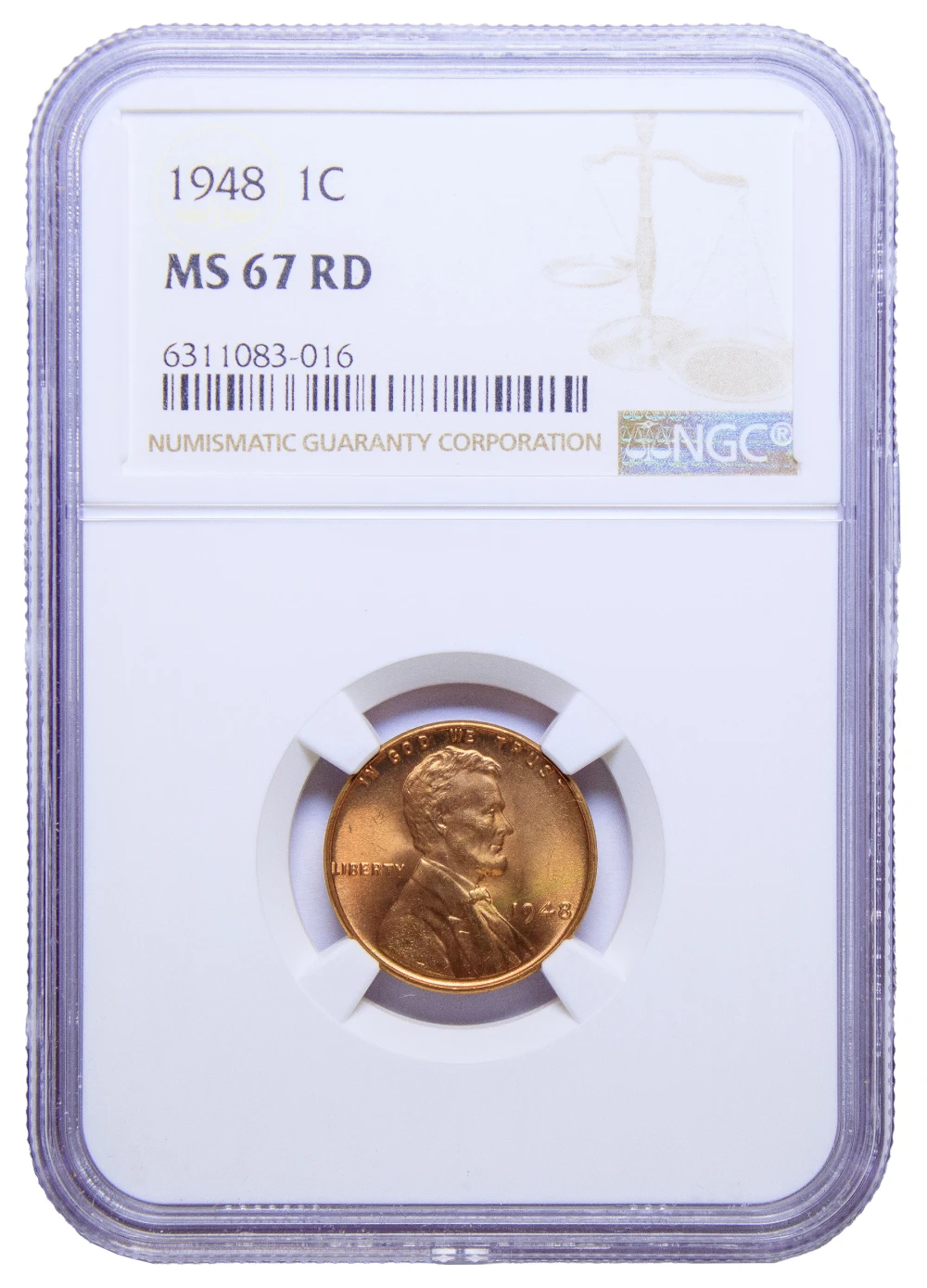 NGC MS-67 Red 1948 Lincoln Cent