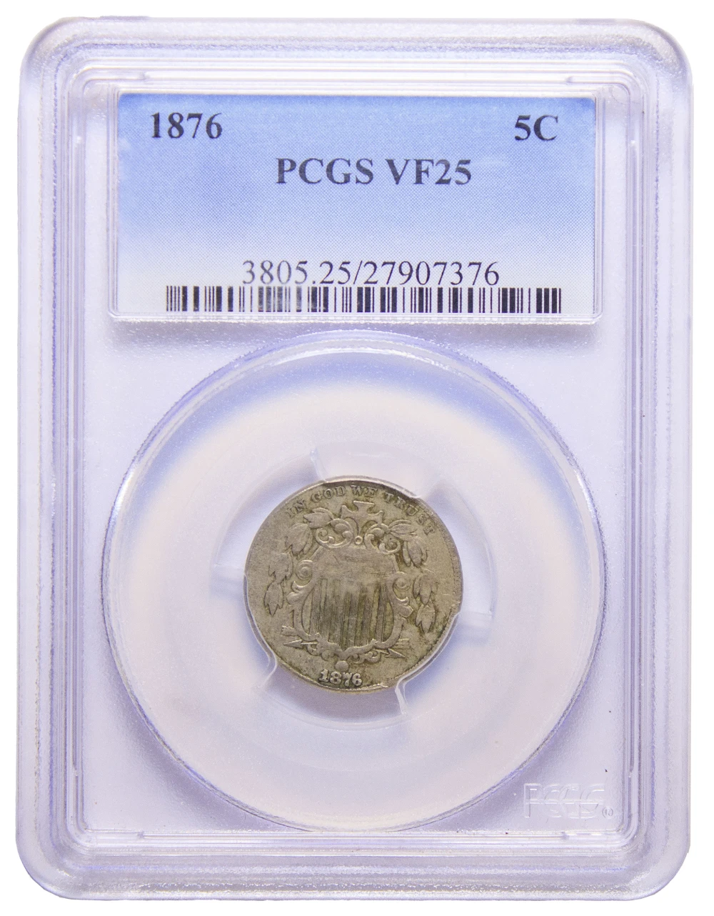 PCGS VF-25 1876 Nickel
