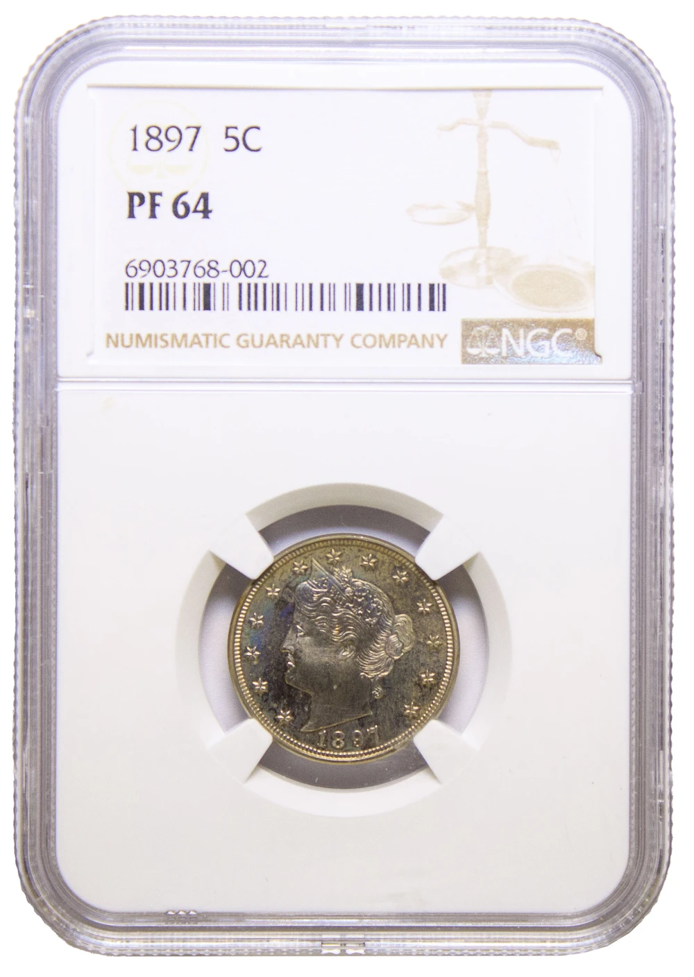 NGC Proof-64 1897 Nickel