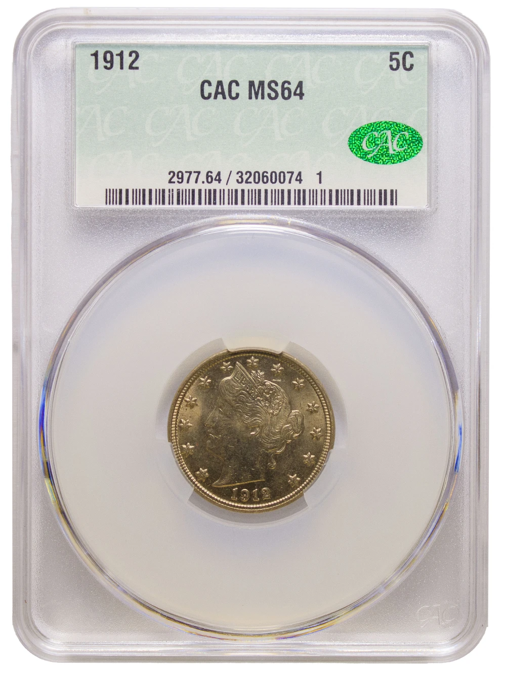 CACG MS-64 1912 Liberty Nickel