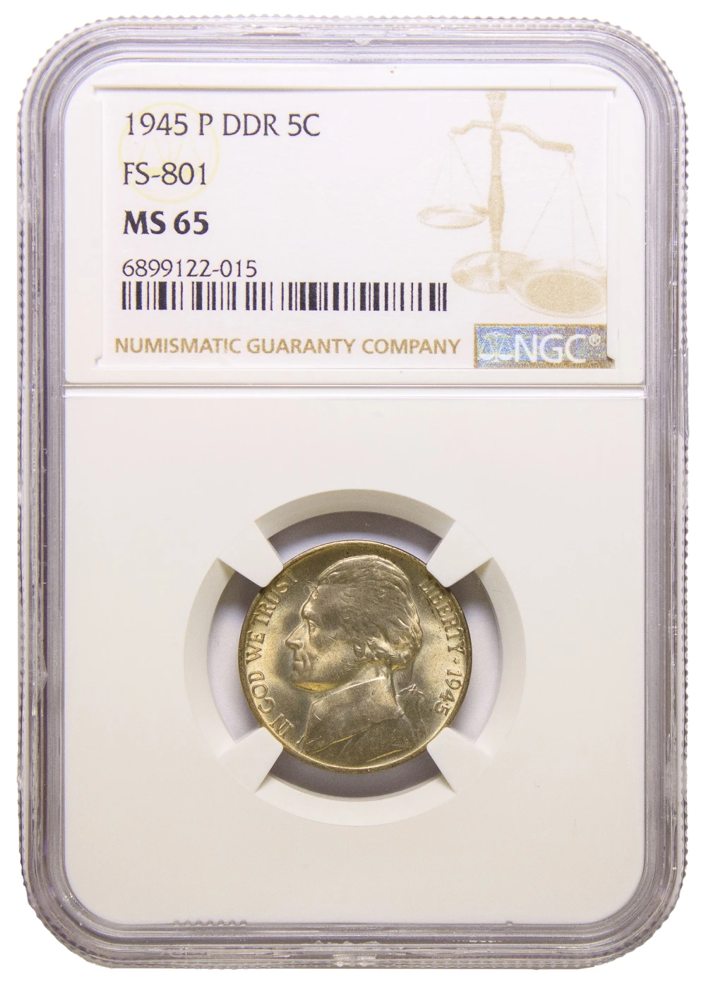 NGC MS-65 1945-D Double Die War Nickel