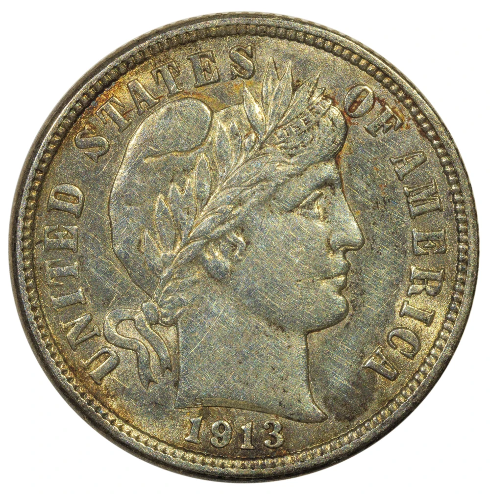 Colorful AU 1913 Dime