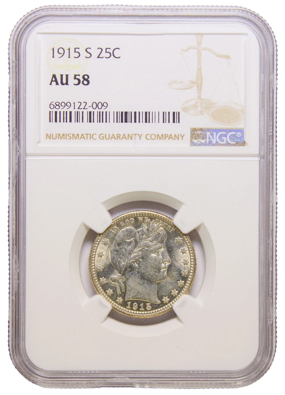 NGC AU-58 1915-S Quarter
