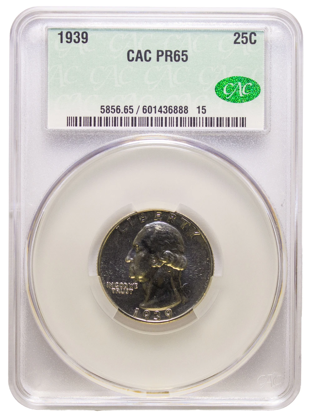 CACG Proof-65 1939 Washington Quarter