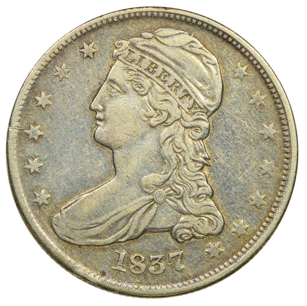 VF to EF Details 1837 Reeded Edge Half Dollar