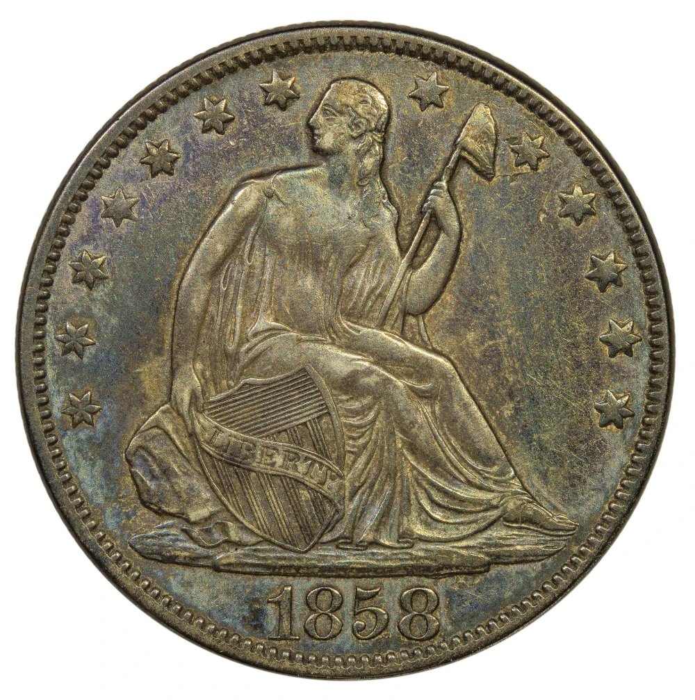 EF-45 to AU-50 1858 Half Dollar
