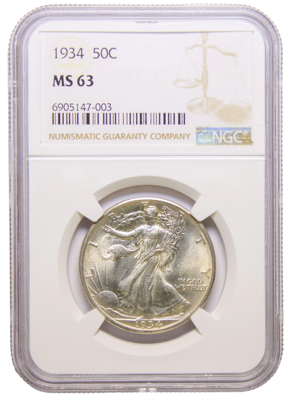 NGC MS-63 1934 Half Dollar