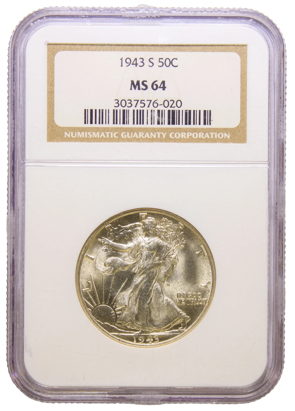 NGC MS-64 1943-S Half Dollar
