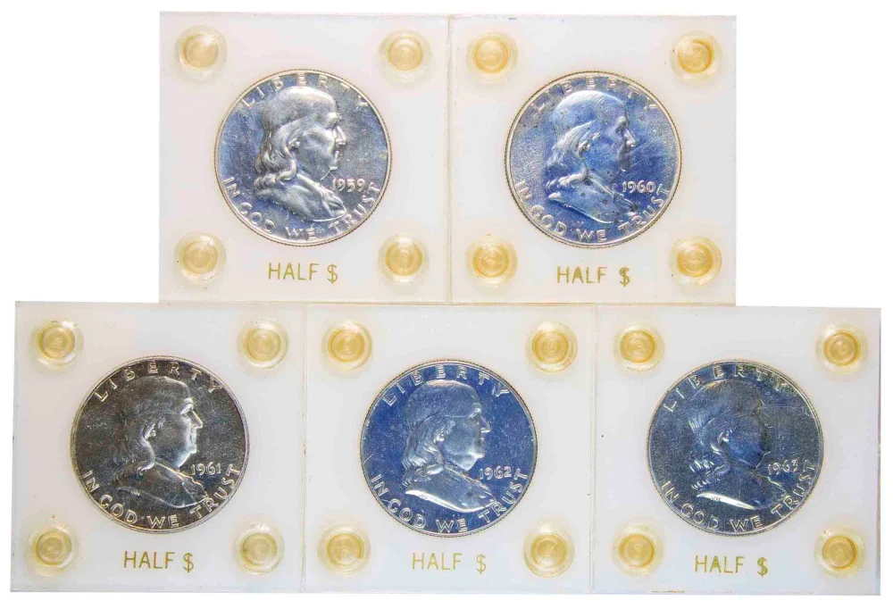 Date Run of Gem Proof Franklin Half Dollars