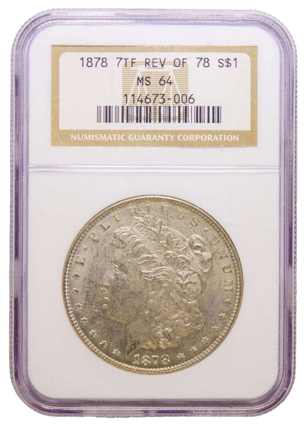 NGC MS-64 1878 7TF Morgan Dollar