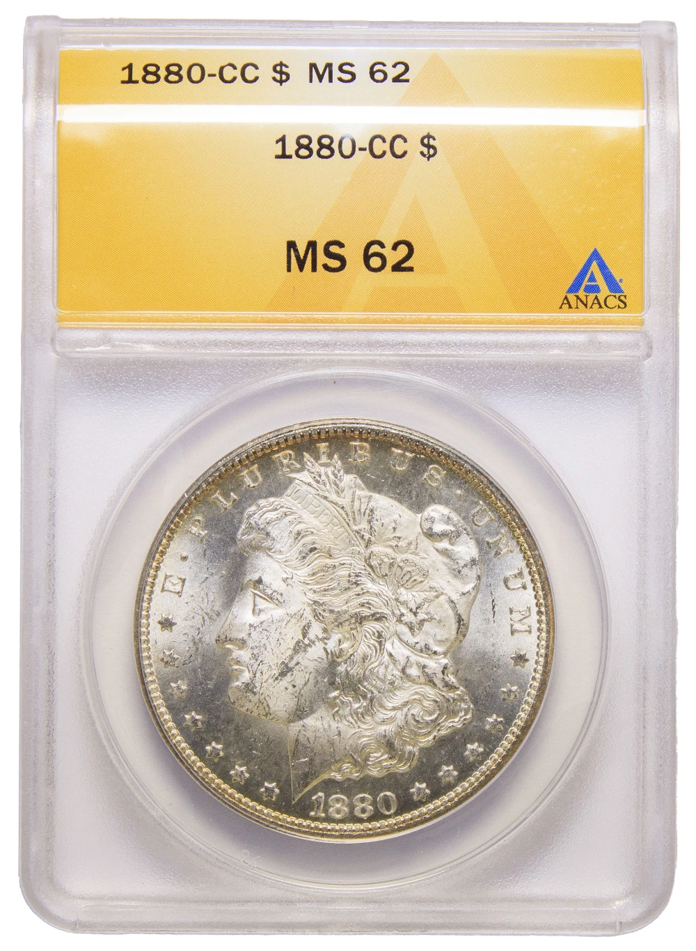 ANACS MS-62 1880-CC Morgan Dollar