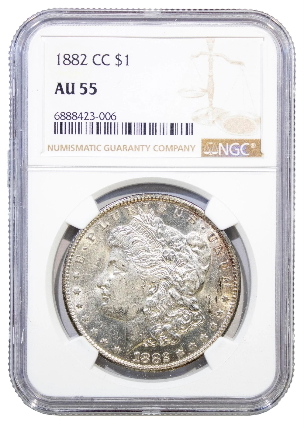 NGC AU-55 1882-CC Morgan Dollar