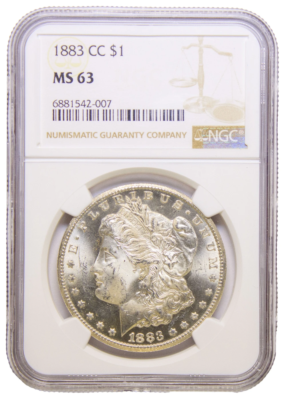 NGC MS-63 1883-CC Morgan Dollar